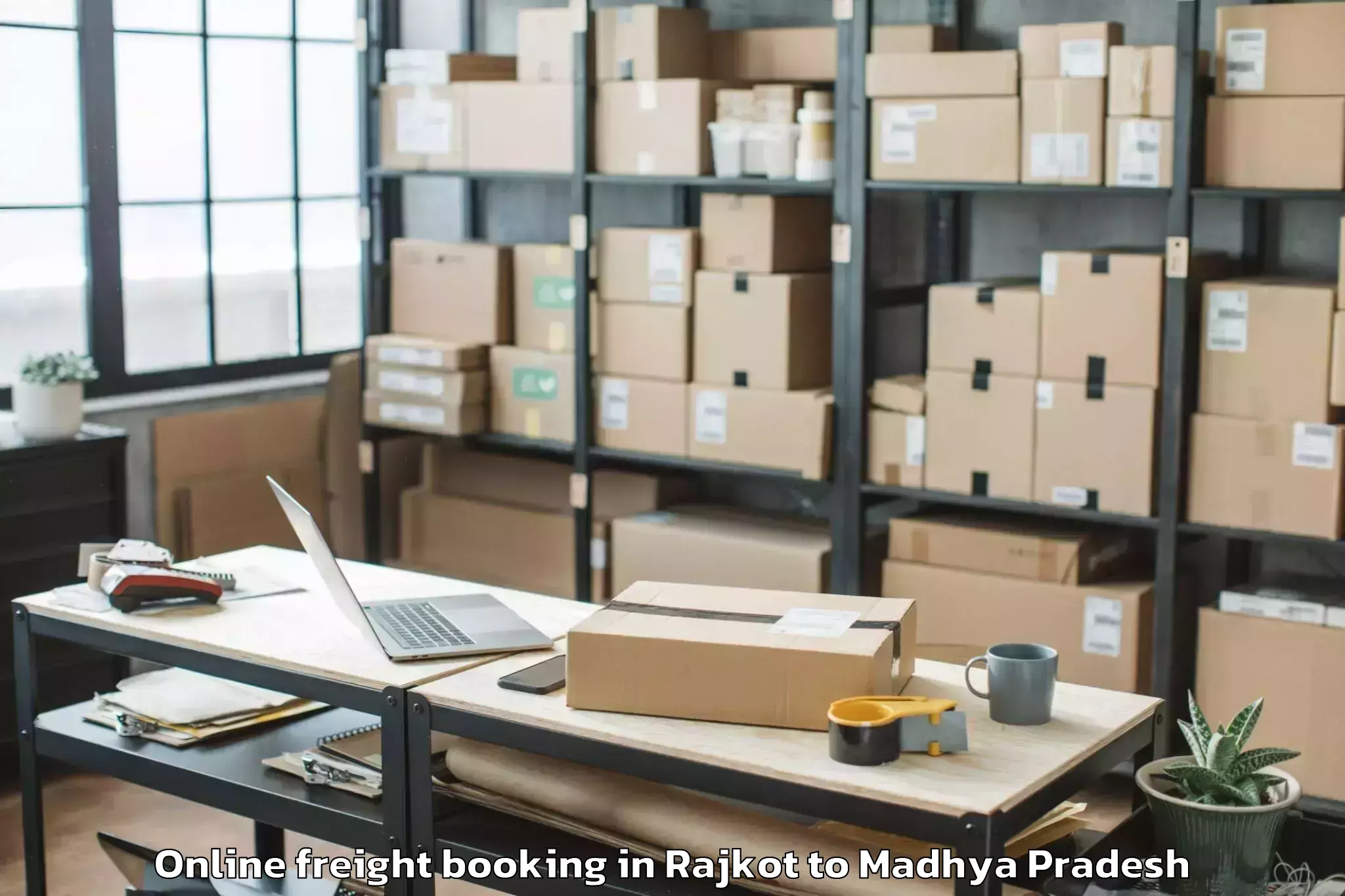 Book Rajkot to Kailaras Online Freight Booking